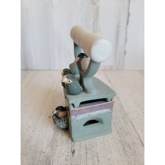 Rustic ceramic bird nest iron spring unique decor - Picture 5 of 10